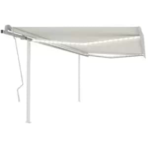 Vidaxl - Manual Retractable Awning with LED 4.5x3 m Cream Cream