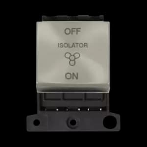 Click Scolmore MiniGrid 10A 3 Pole Fan Switch Module Satin Chrome - MD020SC