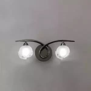 Fragma wall light with switch 2 Bulbs G9, Black chrome