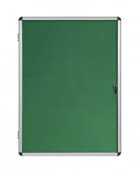 Bi-Office Enclore Green Felt Lockable Noticeboard 20xA4