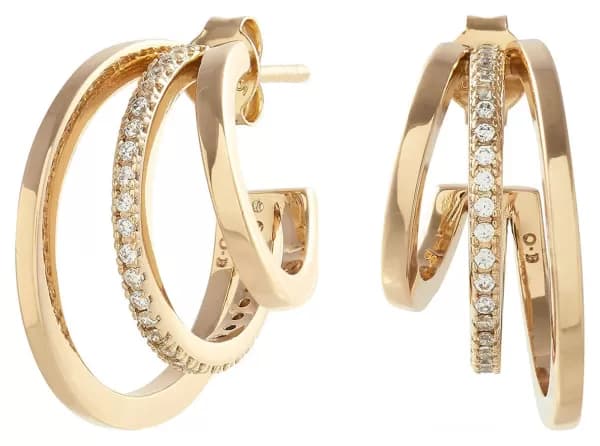 Olivia Burton 18ct Gold Plated Cubic Zirconia Hoop Earrings