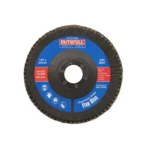 Faithfull - Aluminium Oxide Flap Disc 125 x 22mm 40 Grit FAIFD125A40