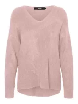 VERO MODA V-neck Knitted Pullover Women Pink