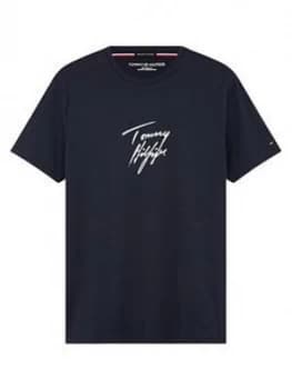 Tommy Hilfiger Logo Lounge Long Sleeved T-Shirt - Navy
