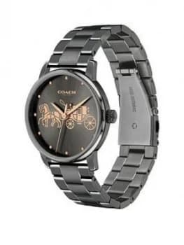 Coach Coach Grand Black Dial Grey Bracelet Watch