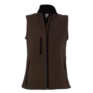 SOLS Womens/Ladies Rallye Soft Shell Bodywarmer Jacket (L) (Dark Chocolate)