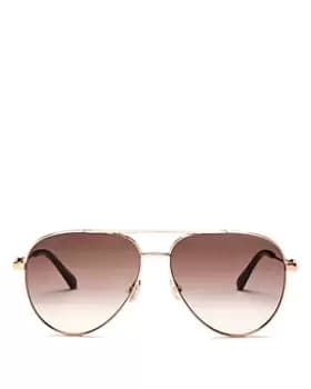 Jimmy Choo Unisex Brow Bar Aviator Sunglasses, 60mm
