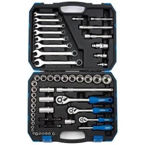 Draper 1/4", 3/8" And 1/2" Square Drive Metric Tool Kit (75 Piece)