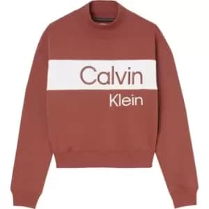 Calvin Klein Jeans Color Blocking Mock Neck - Red