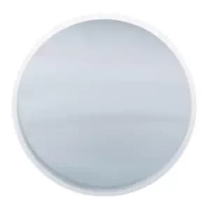 Coen Glossy White Wood Round Wall Mirror