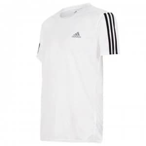 adidas adidas Mens Response Run It 3-Stripes Shirt - White/Black