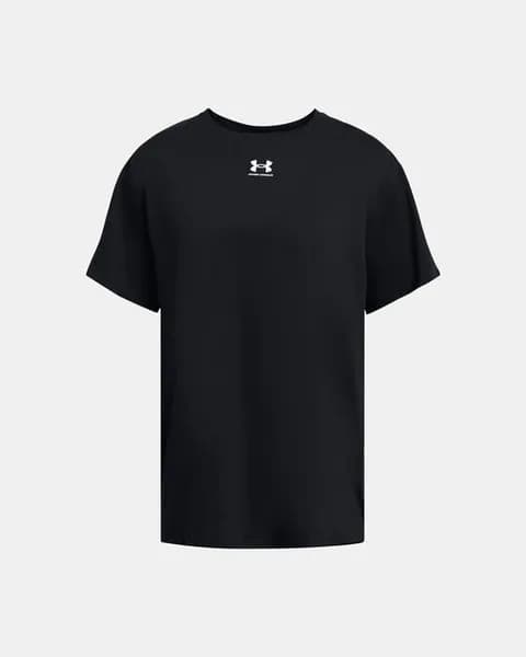 Under Armour Womens Campus Oversize Short Sleeve T Shirt S- Bust 33.5- 35.5' Black 1387193-001-S