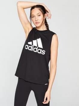 adidas Logo Tank - Black, Size 2Xs, Women