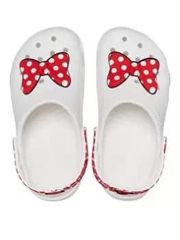 Crocs Disney Minnie Mouse Classic Clog, White, Size 4 Younger