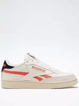 Reebok Club C Revenge Shoes, White/Orange, Size 12, Men
