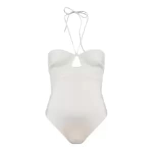 CALVIN KLEIN Structured Halterneck Swimsuit - Beige
