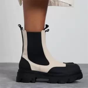 I Saw It First Chunky Colourblock Chelsea Boots - Brown