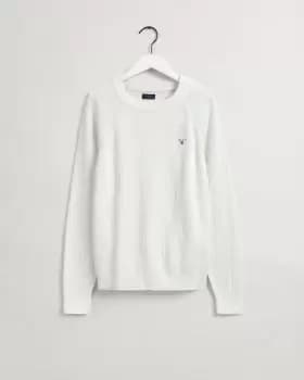 GANT Teens Teens Casual Cotton Ribbed Crew Neck Sweater (158/164) Beige