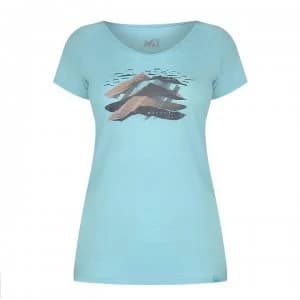Millet Wool Blend T Shirt Ladies - Aruba Blue