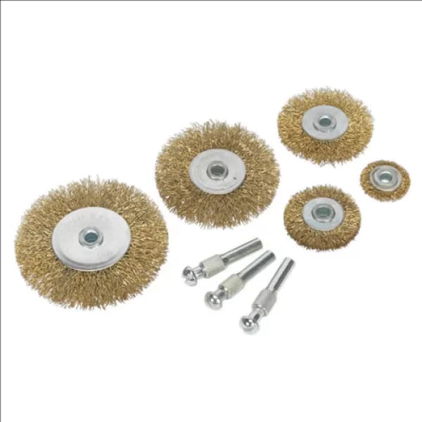 Genuine SEALEY BWBS08 Wire Brush Set 8pc Brassed
