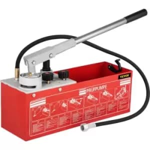 VEVOR Hydrostatic Pressure Test Pump, Test Up to 25 bar/2.5 MPa, 3.2 Gallon Tank, Hydraulic Manual Water Pressure Tester Kit w/ Two-Unit Gauge & R 1/2