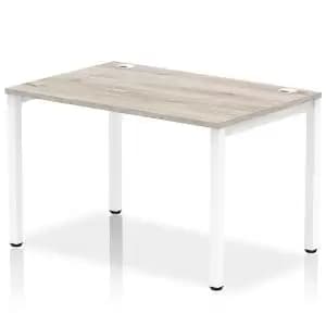 Impulse Bench Single Row 1200 White Frame Office Bench Desk Grey Oak