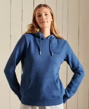Superdry Womens Vintage Logo Embroidered Hoodie Blue / Bright Blue Marl - Size: 10