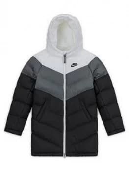 Boys, Nike Synthetic Filled Long Jacket, White, Size S