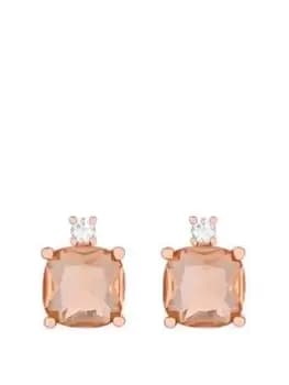 Mood Rose Gold Light Peach Cushion Drop Earrings