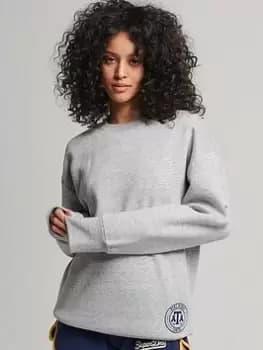 Superdry Vintage Collegiate Crew - Grey, Size M/L, Women