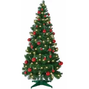Christmas Tree Artificial Green White LED 140-180cm Xmas Decoration PVC Stand Included Pre-Lit Pop-Up 180cm