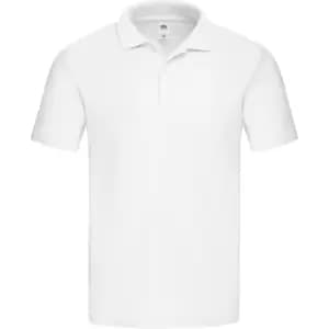 Fruit of the Loom Mens Original Pique Polo Shirt (L) (White)