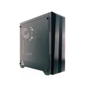 Riotoro CR100TG RGB Gaming Case with Tempered Glass Window & RGB Front Panel, ATX, No PSU, Tempered Glass, 1 x 12cm Fan,...