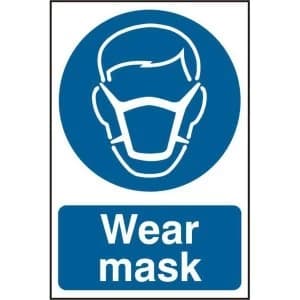 ASEC Wear mask 200mm x 300mm PVC Self Adhesive Sign