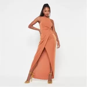 Missguided Racer Neck Ring Detail Maxi Dress - Orange