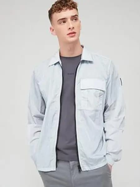 BOSS Loony Overshirt - Light Grey, Light Grey, Size 2XL, Men Light Grey VFZH8 Male 2XL