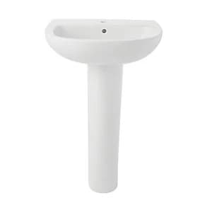 Wickes Newport Ceramic Basin with Full Pedestal - 550mm