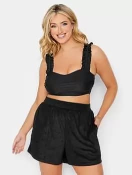 Yours Towelling Beach Short Black, Size 14-16, Women