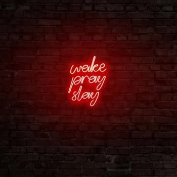 Wake Pray Slay - Red Red Wall Lamp