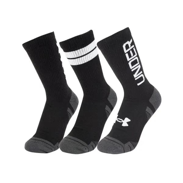 Under Armour Perf Tech Nov 3pk Crew Socks Black - M