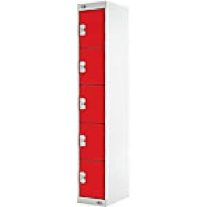 LINK51 Locker Nest Grey, Red 300 x 450 x 1,800 mm