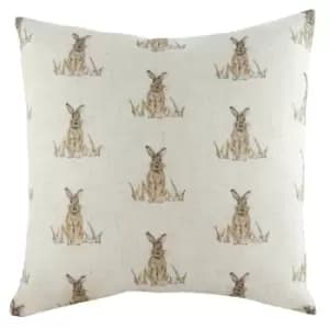 Oakwood Hares Repeat Square Cushion Multicolour