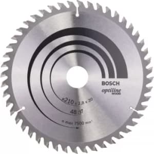 Bosch Optiline Wood Cutting Saw Blade 210mm 48T 30mm
