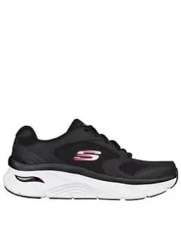 Skechers Arch Fit D'lux Trainer, Black/Red, Size 11, Men