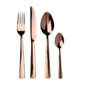 Avie Lustra 16Pc Rose Gold Cutlery Set