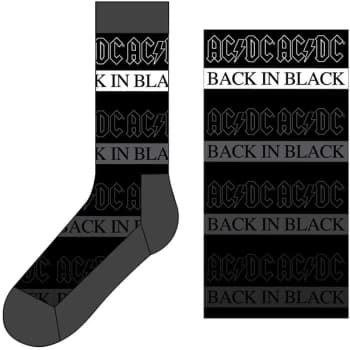 AC/DC - Back In Black Unisex UK Size 7 - 11 Ankle Socks - Black