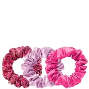 Slip x Alice + Olivia Silk Large Scrunchies - Spring Rose