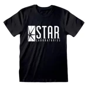 The Flash Unisex Adult Star Labs T-Shirt (M) (Black)
