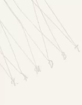 Accessorize Womens Sterling Silver-Plated Initial Pendant Necklace White, Size: G