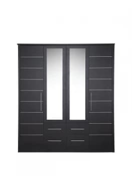 Consort Liberty 4 Door 4 Drawer Mirrored Wardrobe
